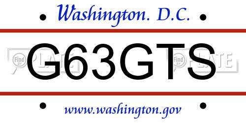 G63GTS District Of Columbia License Plate