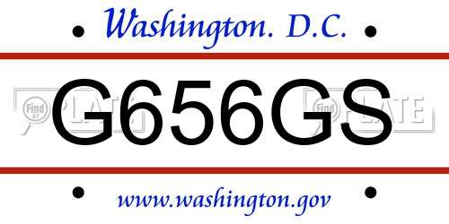 G656GS District Of Columbia License Plate