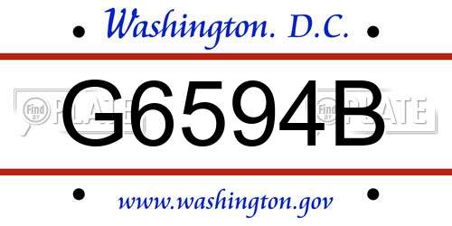 G6594B District Of Columbia License Plate