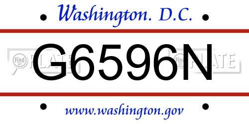 G6596N District Of Columbia License Plate