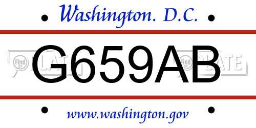 G659AB District Of Columbia License Plate