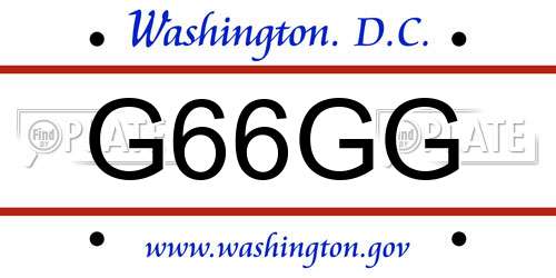 G66GG District Of Columbia License Plate