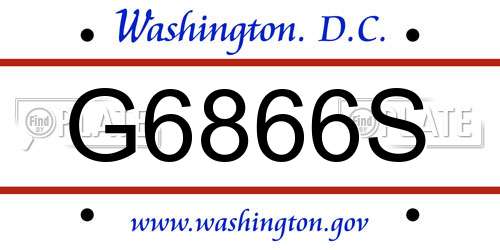 G6866S District Of Columbia License Plate