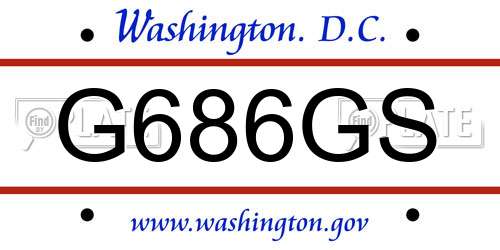 G686GS District Of Columbia License Plate