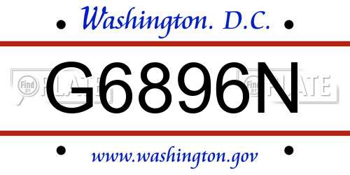G6896N District Of Columbia License Plate