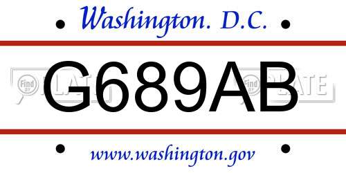 G689AB District Of Columbia License Plate