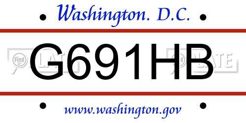 G691HB District Of Columbia License Plate