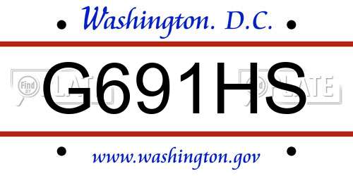 G691HS District Of Columbia License Plate