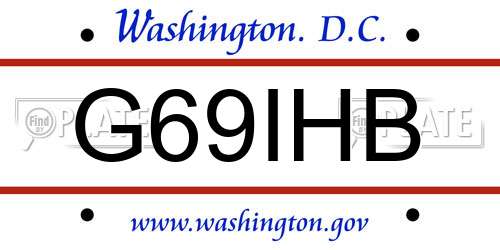 G69IHB District Of Columbia License Plate