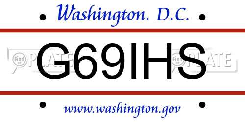 G69IHS District Of Columbia License Plate