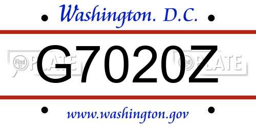G7020Z District Of Columbia License Plate