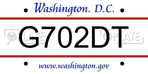 G702DT District Of Columbia License Plate