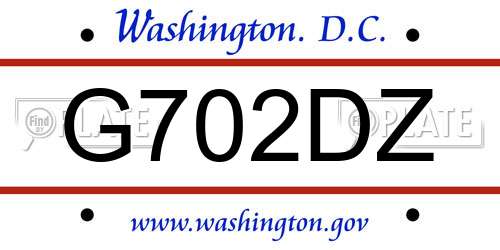 G702DZ District Of Columbia License Plate