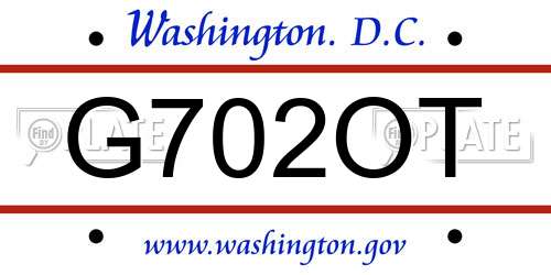 G702OT District Of Columbia License Plate