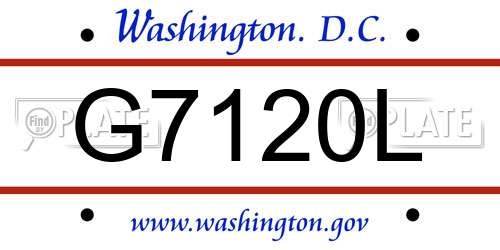 G7120L District Of Columbia License Plate
