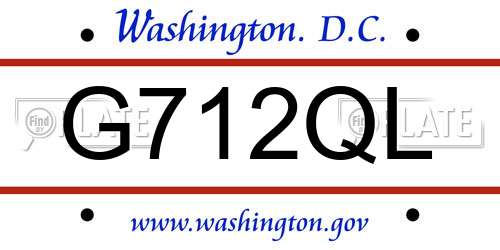 G712QL District Of Columbia License Plate