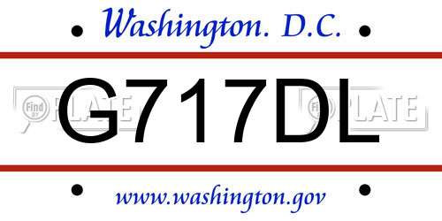G717DL District Of Columbia License Plate