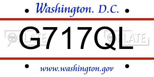 G717QL District Of Columbia License Plate