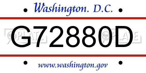 G72880D District Of Columbia License Plate