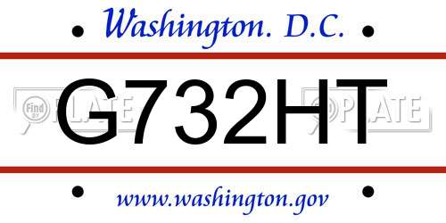 G732HT District Of Columbia License Plate