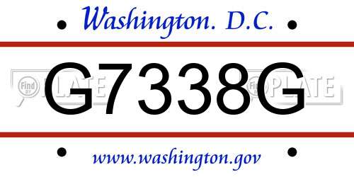 G7338G District Of Columbia License Plate