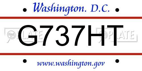 G737HT District Of Columbia License Plate