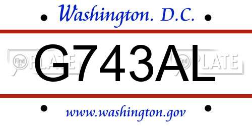 G743AL District Of Columbia License Plate