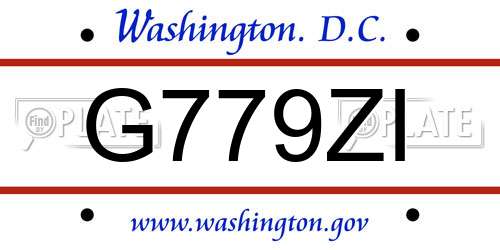 G779ZI District Of Columbia License Plate