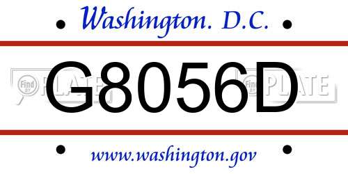 G8056D District Of Columbia License Plate