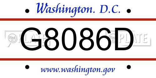 G8086D District Of Columbia License Plate