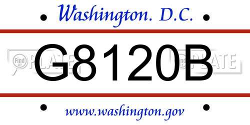 G8120B District Of Columbia License Plate