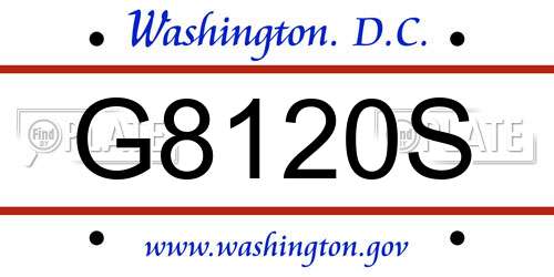 G8120S District Of Columbia License Plate
