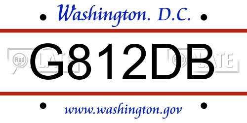G812DB District Of Columbia License Plate