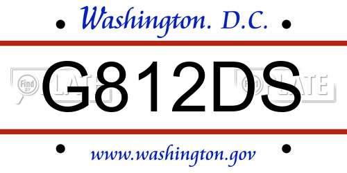 G812DS District Of Columbia License Plate