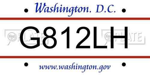G812LH District Of Columbia License Plate