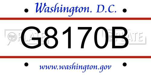 G8170B District Of Columbia License Plate