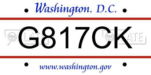 G817CK District Of Columbia License Plate