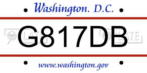 G817DB District Of Columbia License Plate
