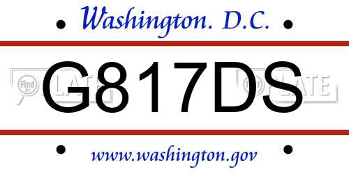 G817DS District Of Columbia License Plate