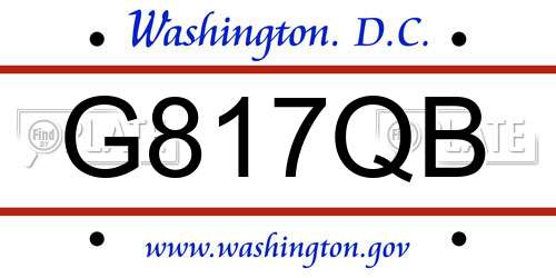 G817QB District Of Columbia License Plate