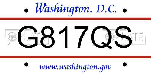 G817QS District Of Columbia License Plate