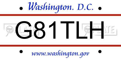 G81TLH District Of Columbia License Plate