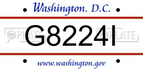 G8224I District Of Columbia License Plate