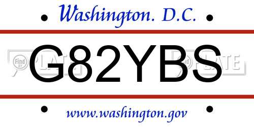 G82YBS District Of Columbia License Plate