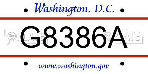 G8386A District Of Columbia License Plate