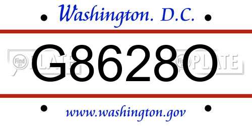 G8628O District Of Columbia License Plate