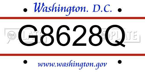 G8628Q District Of Columbia License Plate
