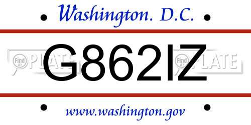 G862IZ District Of Columbia License Plate