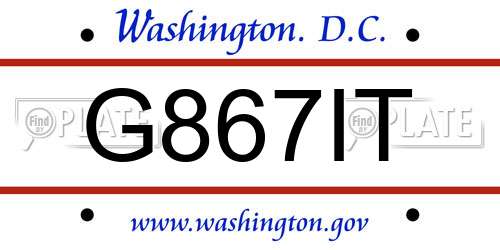 G867IT District Of Columbia License Plate