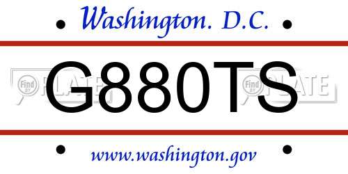 G880TS District Of Columbia License Plate